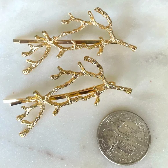Anthropologie 2 Twig Hair Pins Clips - Picture 9 of 10
